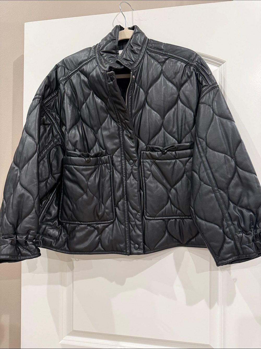 Zara Quilted Jacket Leather-like
